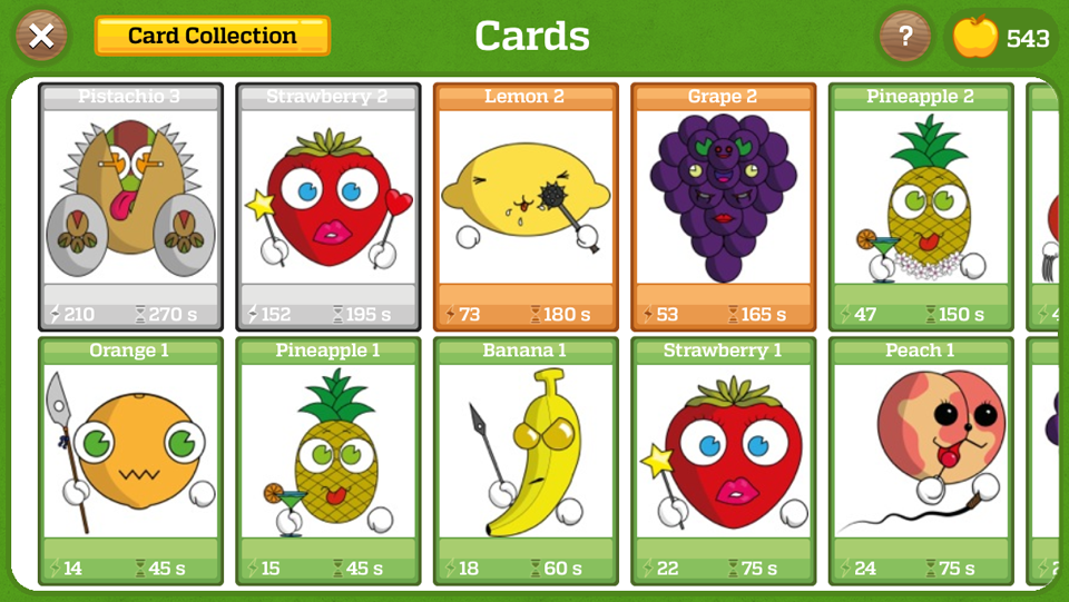 Fruitcraft app, a social trading card game